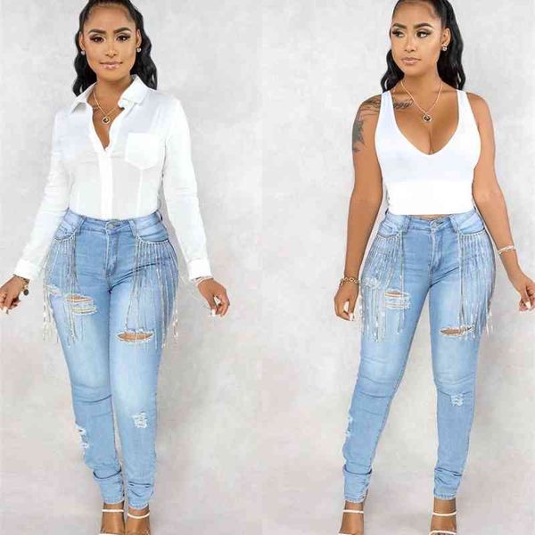 70% off outlet online arrival women's ripped stretch jeans fashion metal tassel high waist skinny denim pencil pants s-2xl drop shippin, Blue
70% off outlet online arrival women's ripped stretch jeans fashion metal tassel high waist skinny denim pencil pants s-2xl drop shippin, Blue