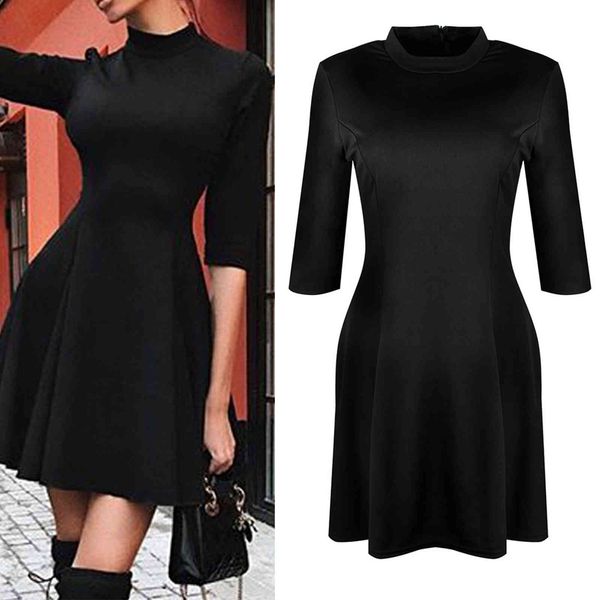 solid color round neck 5 / 4 sleeve slim waist closing medium length s st2291, Black;gray
solid color round neck 5 / 4 sleeve slim waist closing medium length s st2291, Black;gray