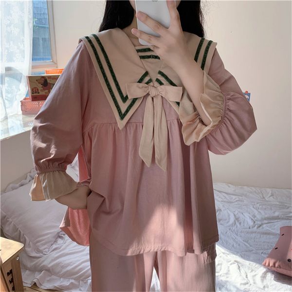 sleepwear navy style cute elegance homewear vintage all match brief pajamas nightwear sweet chic casual sets, Black;red
sleepwear navy style cute elegance homewear vintage all match brief pajamas nightwear sweet chic casual sets, Black;red