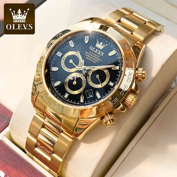olevs luxe automatic watches men mechanical multifunctional watertight sports mark rvs retro reloj hombre, Slivery;brown
olevs luxe automatic watches men mechanical multifunctional watertight sports mark rvs retro reloj hombre, Slivery;brown