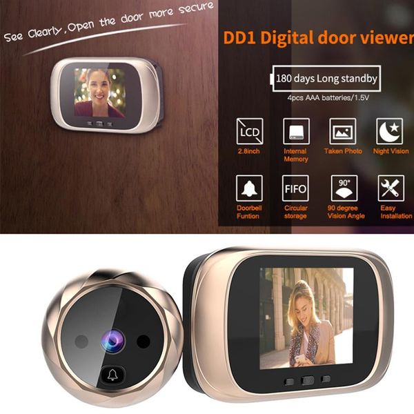 doorbells 2.8 inch lcd digital doorbell 90 degree door eye smart electronic peephole video camera viewer outdoor bell
doorbells 2.8 inch lcd digital doorbell 90 degree door eye smart electronic peephole video camera viewer outdoor bell