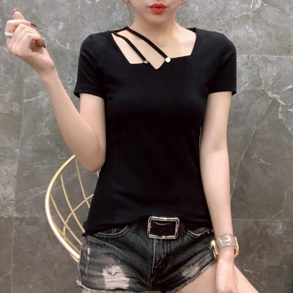 women's t-shirt summer fashion tshirt european clothes irregular hollow out tees camiseta mujer bottoming shirt slim 2021 t04511, White
women's t-shirt summer fashion tshirt european clothes irregular hollow out tees camiseta mujer bottoming shirt slim 2021 t04511, White