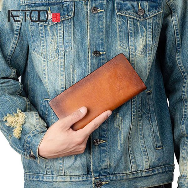 wallets aetoo vegetable tanned leather retro wallet, casual clutch, men's long wallet, Red;black
wallets aetoo vegetable tanned leather retro wallet, casual clutch, men's long wallet, Red;black