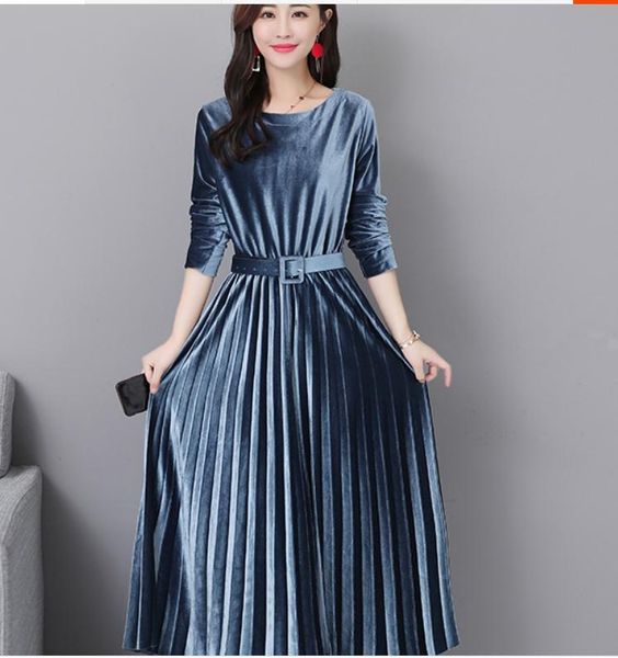 casual dresses 2021 spring and autumn summer with style fashion women long sleeve round collar velvet dress, Black;gray
casual dresses 2021 spring and autumn summer with style fashion women long sleeve round collar velvet dress, Black;gray