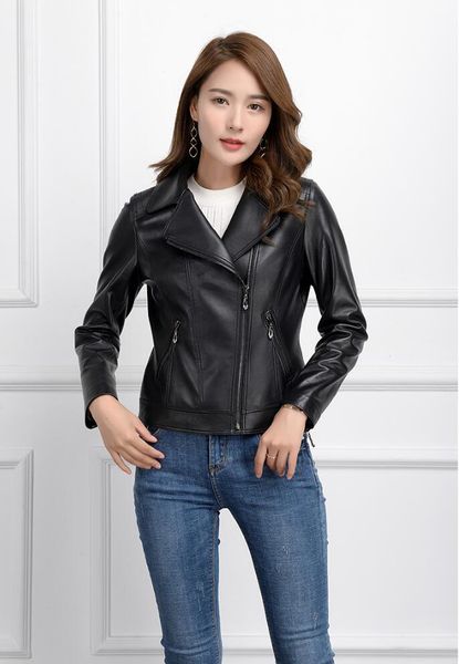 women's leather & faux real genuine jacket women sheepskin coat spring autumn short slim motocycle bomber jackets 2006 mf629, Black
women's leather & faux real genuine jacket women sheepskin coat spring autumn short slim motocycle bomber jackets 2006 mf629, Black