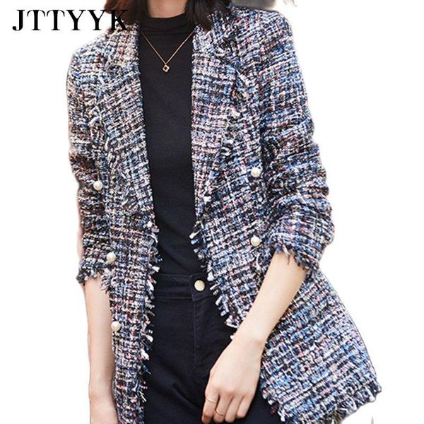 women's suits & blazers autumn winter coat for women double breasted plaid blazer oversize slim casual office korean fashion jacket ele, White;black
women's suits & blazers autumn winter coat for women double breasted plaid blazer oversize slim casual office korean fashion jacket ele, White;black