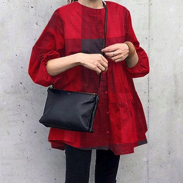 women's blouses & shirts vintage plaid printed blouse women 2022 autumn puff sleeve ruffle retro casual a-line loose oversized b, White
women's blouses & shirts vintage plaid printed blouse women 2022 autumn puff sleeve ruffle retro casual a-line loose oversized b, White