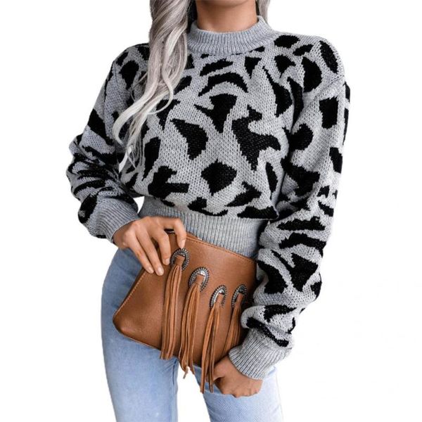 women's sweaters women sweater loose round neck knitted pullover printed crop top, White;black
women's sweaters women sweater loose round neck knitted pullover printed crop top, White;black