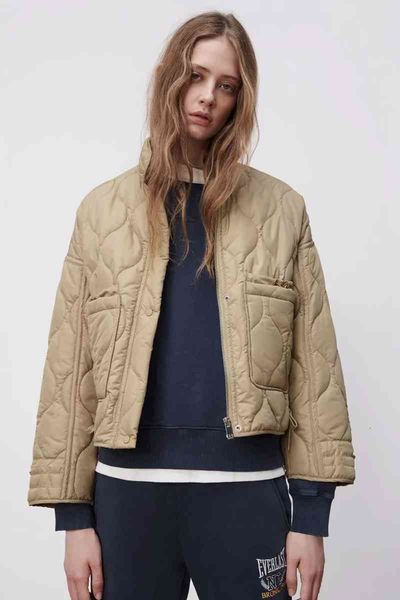 women's jackets pring ladies za stand collar loose drawstring design lightweight cotton jacket short ofd7, Black;brown
women's jackets pring ladies za stand collar loose drawstring design lightweight cotton jacket short ofd7, Black;brown