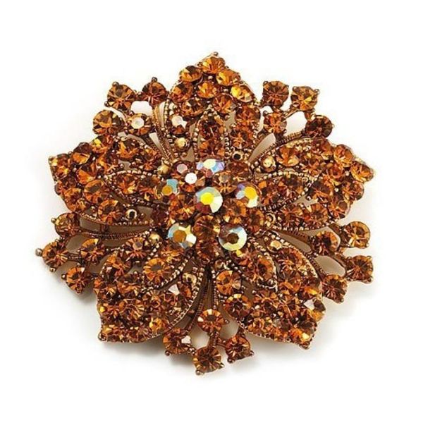 pins, brooches 2.2 inch bronze plated classic style brown rhinestone crystal diamante party brooch, Gray
pins, brooches 2.2 inch bronze plated classic style brown rhinestone crystal diamante party brooch, Gray