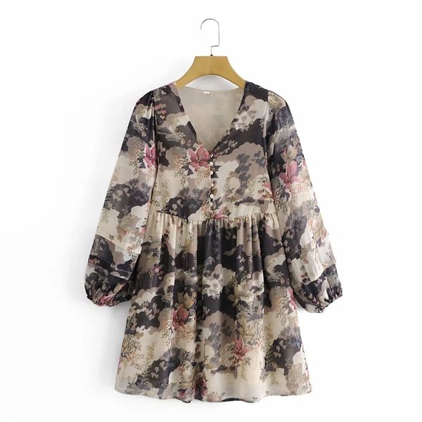 spring women vintage print chiffon lantern sleeve mini dress female v neck clothes casual lady loose vestido d7126 210430, Black;gray
spring women vintage print chiffon lantern sleeve mini dress female v neck clothes casual lady loose vestido d7126 210430, Black;gray