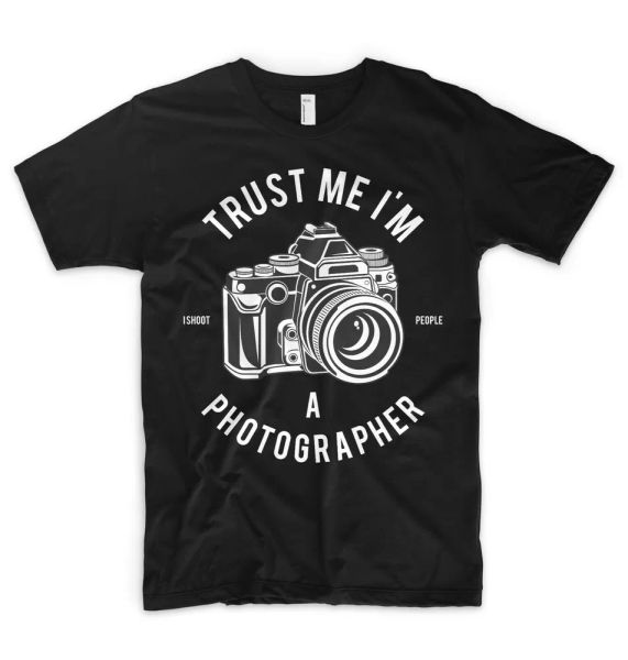 trust me i'm a pgrapher t shirt i shoot people nikon sony canon fujifilm, White;black
trust me i'm a pgrapher t shirt i shoot people nikon sony canon fujifilm, White;black