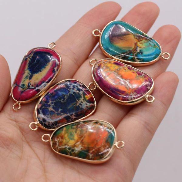 charms natural semi-precious stone pendant gilded edge connector emperor 22x40mm for jewelry making necklaces gift, Bronze;silver
charms natural semi-precious stone pendant gilded edge connector emperor 22x40mm for jewelry making necklaces gift, Bronze;silver