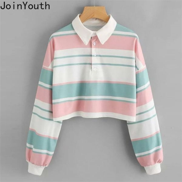 joinyouth fashion women crop long sleeve contrast color striped shirt casual korean tees female roupas tshirts 7a1049 210401, White
joinyouth fashion women crop long sleeve contrast color striped shirt casual korean tees female roupas tshirts 7a1049 210401, White