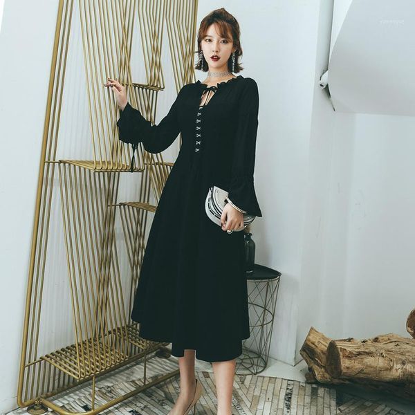 casual dresses l-5xl plus size black summer dress 2021 for women long sleeve sheer retro bandage corset vintage ladies elbise, Black;gray
casual dresses l-5xl plus size black summer dress 2021 for women long sleeve sheer retro bandage corset vintage ladies elbise, Black;gray