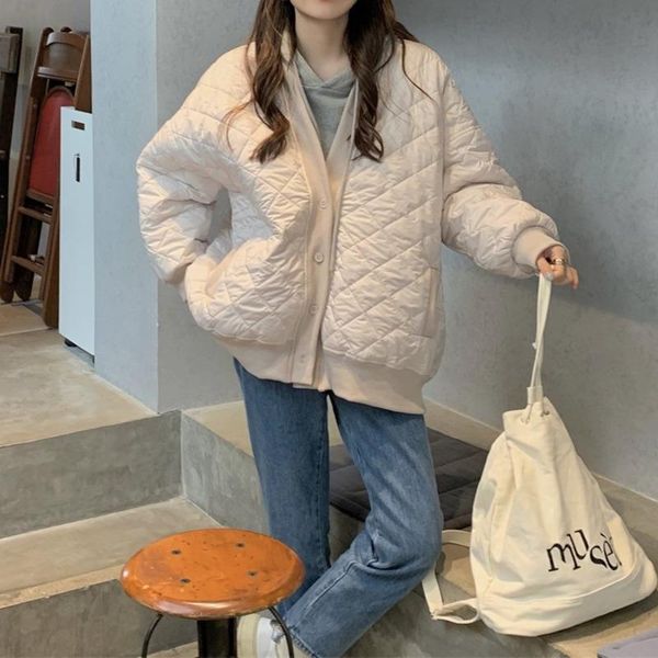 women's jackets loose, thin, warm and thickened v-neck lingge cotton jacket autumn winter versatile long sleeve, Black;brown
women's jackets loose, thin, warm and thickened v-neck lingge cotton jacket autumn winter versatile long sleeve, Black;brown