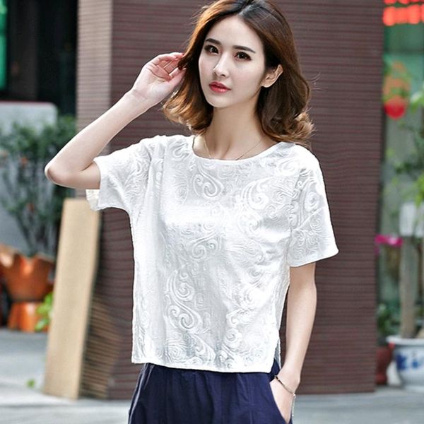 summer casual woman white embroidery short sleeve linen blouse , embroidered xxl o neck loose placket dobby blouses for women women's &
summer casual woman white embroidery short sleeve linen blouse , embroidered xxl o neck loose placket dobby blouses for women women's &