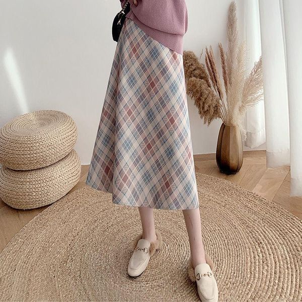 skirts woolen plaid skirt women's autumn and winter mid-length a-line high waist slimming knee-length umbrella, Black
skirts woolen plaid skirt women's autumn and winter mid-length a-line high waist slimming knee-length umbrella, Black