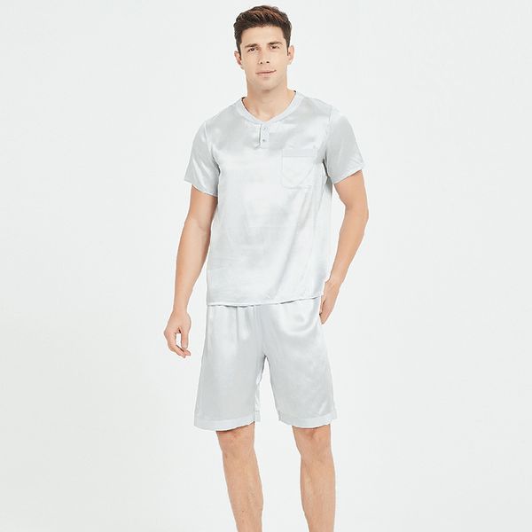 sleepwear fashion pajamas men's silk suit short sleeve shorts 100% home wear two piece can be labeled, Black;brown
sleepwear fashion pajamas men's silk suit short sleeve shorts 100% home wear two piece can be labeled, Black;brown