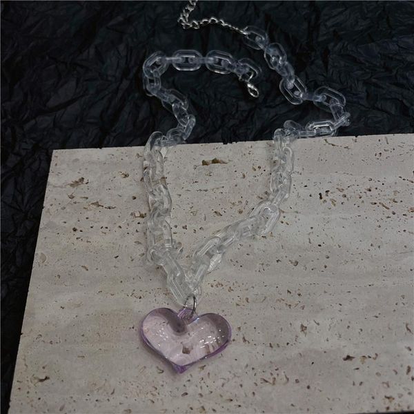 chains 2021 harajuku goth acrylic transparent chain purple love pendant necklace for egirl hip hop party street cosplay accessories, Silver
chains 2021 harajuku goth acrylic transparent chain purple love pendant necklace for egirl hip hop party street cosplay accessories, Silver