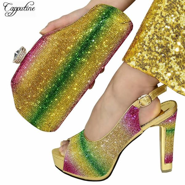 dress shoes elegant gold women's and bag set party high heel african ladies sandals with purse pumps handbag 398-7 height 12.5cm, Black
dress shoes elegant gold women's and bag set party high heel african ladies sandals with purse pumps handbag 398-7 height 12.5cm, Black