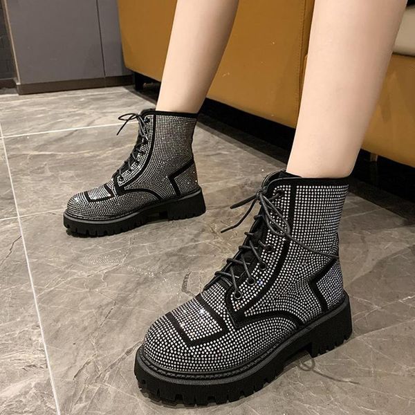silver shiny crystal square heel ankle boots for women fashion lace up ladies platform booties non slip casual shoes, Black
silver shiny crystal square heel ankle boots for women fashion lace up ladies platform booties non slip casual shoes, Black