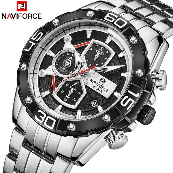 wristwatches naviforce men's watches chronograph fashion sports quartz men watch stainless steel waterproof male clock, Slivery;brown
wristwatches naviforce men's watches chronograph fashion sports quartz men watch stainless steel waterproof male clock, Slivery;brown