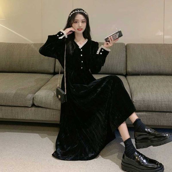 inner children's autumn and winter bottoming v-neck fairy long small black skirt hepburn french slim drs female, Black;gray
inner children's autumn and winter bottoming v-neck fairy long small black skirt hepburn french slim drs female, Black;gray