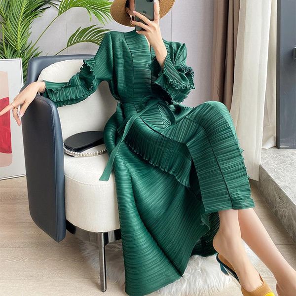 casual dresses miyak pleated fashion lace-up high waist midi dress women autumn turndown collar solid color loose large size party, Black;gray
casual dresses miyak pleated fashion lace-up high waist midi dress women autumn turndown collar solid color loose large size party, Black;gray