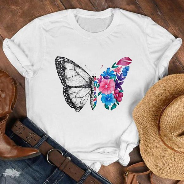 women's t-shirt cartoon butterfly floral elegant t shirt women summer casual tshirts tees harajuku graphic short sleeve female, White
women's t-shirt cartoon butterfly floral elegant t shirt women summer casual tshirts tees harajuku graphic short sleeve female, White
