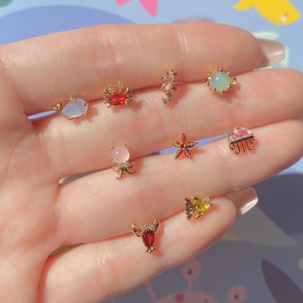 stud 1 pc ins beach ocean cute fish earrings real gold plated seabed animal for women girls fashion piercing jewelry, Golden;silver
stud 1 pc ins beach ocean cute fish earrings real gold plated seabed animal for women girls fashion piercing jewelry, Golden;silver