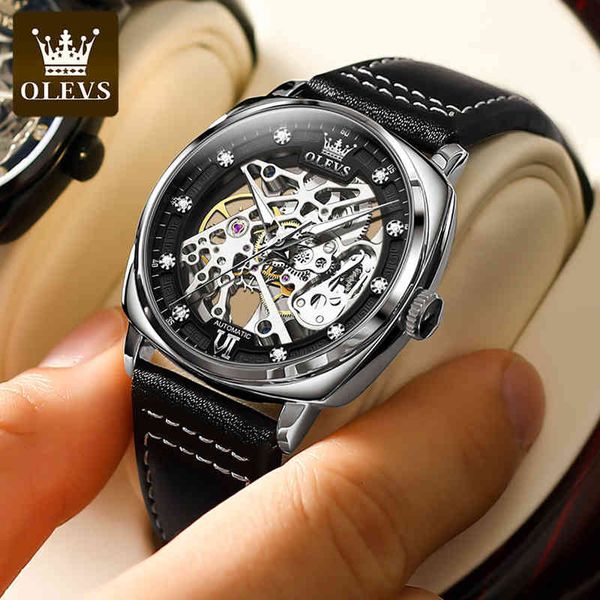 skeleton fire olevs design 6651 automatic mechanical watches men waterproof sports leather tape men's relogio masculino, Slivery;brown
skeleton fire olevs design 6651 automatic mechanical watches men waterproof sports leather tape men's relogio masculino, Slivery;brown