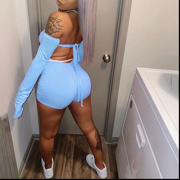 womens jumpsuit women trendy streetwear shorts off shoulder solid color casual long sleeve backless bandage skinny playsuit, Black;white
womens jumpsuit women trendy streetwear shorts off shoulder solid color casual long sleeve backless bandage skinny playsuit, Black;white