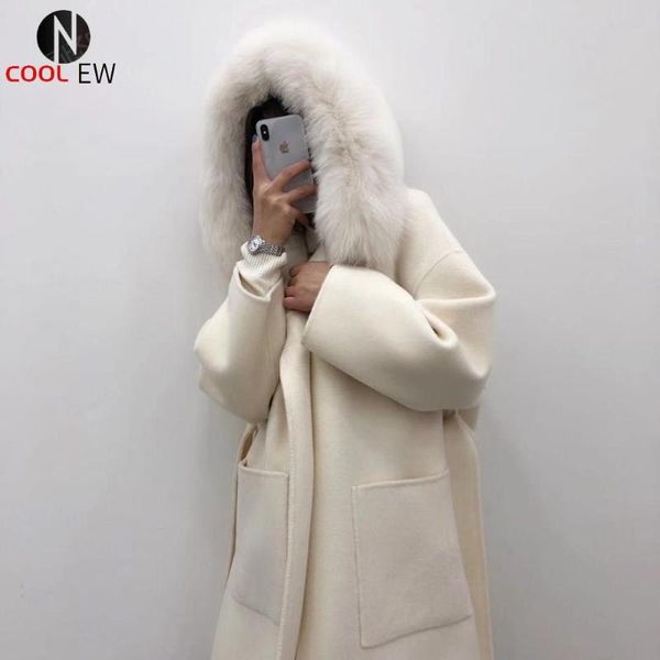 women's wool & blends coat long real fur collar 100% warm in autumn and winter, Black
women's wool & blends coat long real fur collar 100% warm in autumn and winter, Black