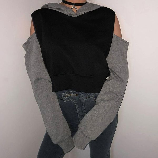 women's hoodies & sweatshirts 2021 autumn women fashion hooded sweatshirt pullover off-shoulder long sleeve loose casual splice ladies, Black
women's hoodies & sweatshirts 2021 autumn women fashion hooded sweatshirt pullover off-shoulder long sleeve loose casual splice ladies, Black