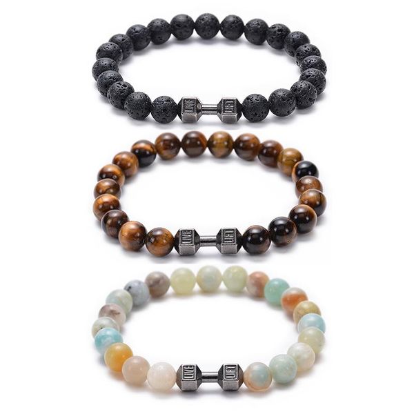 beaded, strands 8mm lava stone barbell dumbbell bracelet elastic rope tiger eye beads natural buddha bracelets for women men jewelry, Black
beaded, strands 8mm lava stone barbell dumbbell bracelet elastic rope tiger eye beads natural buddha bracelets for women men jewelry, Black