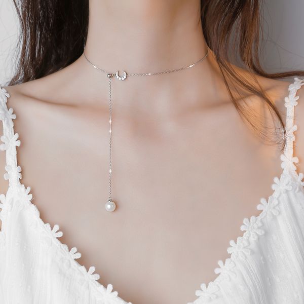 boutique jewelry for women fashion necklace neck neck chain pearl necklace female niche design chain of clavicle contracted temperament, Silver
boutique jewelry for women fashion necklace neck neck chain pearl necklace female niche design chain of clavicle contracted temperament, Silver