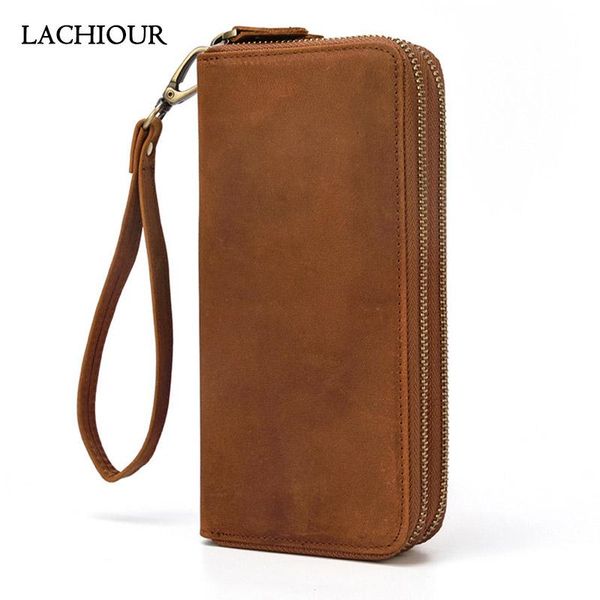 wallets lachiour men double zipper wallet male long bussiness clutch purse men's vintage crazy horse leather phone bag, Red;black
wallets lachiour men double zipper wallet male long bussiness clutch purse men's vintage crazy horse leather phone bag, Red;black