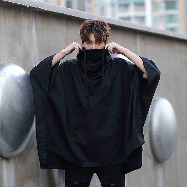 design men's cape loose spring and summer windbreaker trend dark cloak hip hop thin yamamoto yaosi sweater, Black
design men's cape loose spring and summer windbreaker trend dark cloak hip hop thin yamamoto yaosi sweater, Black