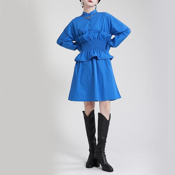 casual dresses superaen 2021 autumn elastic ruffled waist slim full solid a-line knee-length women, Black;gray
casual dresses superaen 2021 autumn elastic ruffled waist slim full solid a-line knee-length women, Black;gray