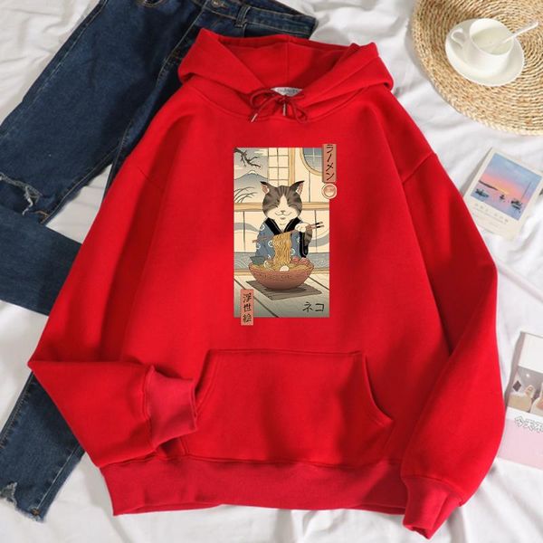 women's hoodies & sweatshirts cat eating ramen ukiyo-e printing hooded women casual loose autumn oversize hoodie fashion fleece warm me, Black
women's hoodies & sweatshirts cat eating ramen ukiyo-e printing hooded women casual loose autumn oversize hoodie fashion fleece warm me, Black