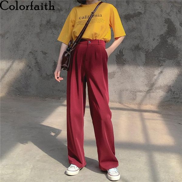 women's pants & capris colorfaith 2021 spring summer women straight high waist loose pleated wide leg pockets casual wild long trousers, Black;white
women's pants & capris colorfaith 2021 spring summer women straight high waist loose pleated wide leg pockets casual wild long trousers, Black;white
