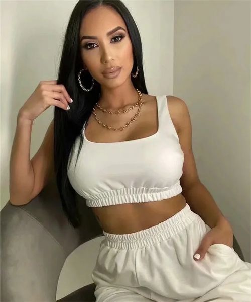 spring summer new double-layer sling camis sports waist short u-neck vest solid tank for women 210421, White
spring summer new double-layer sling camis sports waist short u-neck vest solid tank for women 210421, White