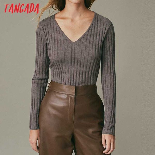 tangada winter sweaters women england style basic solid v-neck wool rib pull femme sweaters pullovers 6d76 210609, White;black
tangada winter sweaters women england style basic solid v-neck wool rib pull femme sweaters pullovers 6d76 210609, White;black