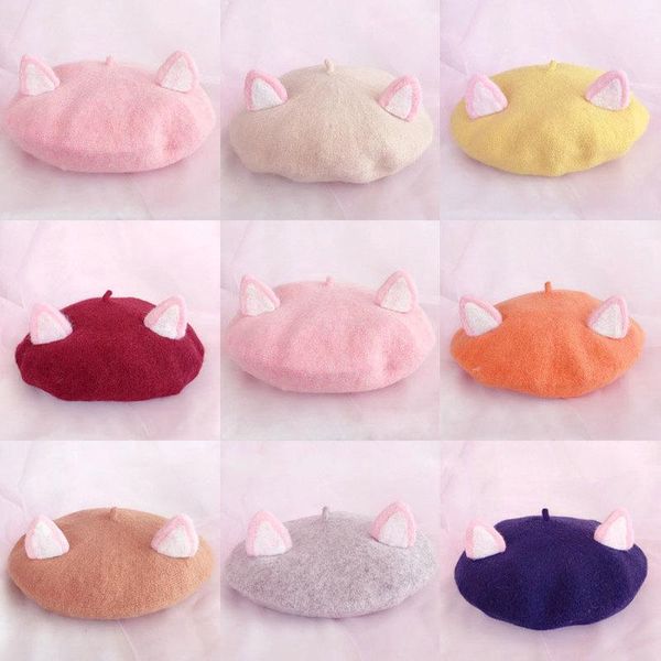 berets 2021 original design cat ear plush beret wool lolita hand-made women cap boinas para mujer hat chapeau femme, Blue;gray
berets 2021 original design cat ear plush beret wool lolita hand-made women cap boinas para mujer hat chapeau femme, Blue;gray