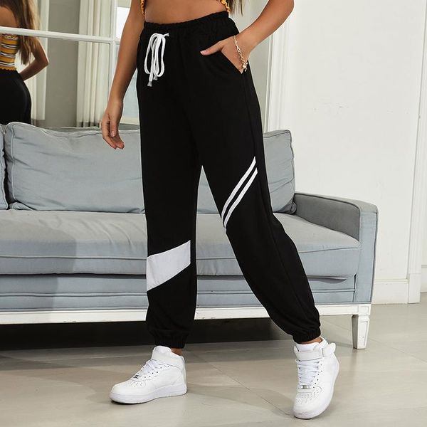 women's pants & capris women autumn high waist european and american black casual sports straight stitching lace-up, Black;white
women's pants & capris women autumn high waist european and american black casual sports straight stitching lace-up, Black;white