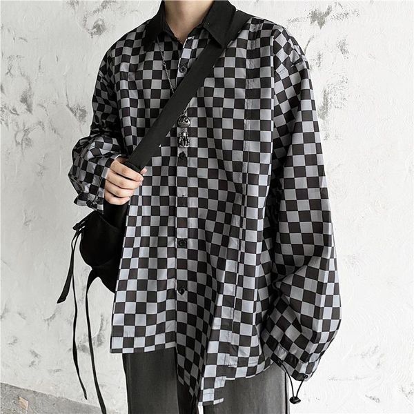 harajuku checkerboard shirt women streetwear loose long sleeve blouse vintage contrast large size man women's blouses & shirts, White
harajuku checkerboard shirt women streetwear loose long sleeve blouse vintage contrast large size man women's blouses & shirts, White