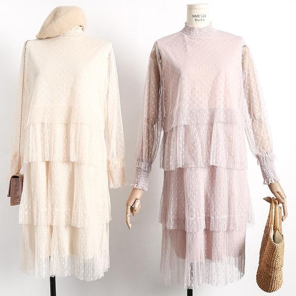 casual dresses women summer flare sleeve lace polka dot ruffles ball gown dress mesh gauze voile pullover pleated tulle layer cake, Black;gray
casual dresses women summer flare sleeve lace polka dot ruffles ball gown dress mesh gauze voile pullover pleated tulle layer cake, Black;gray