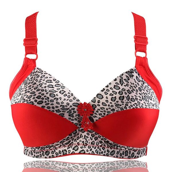 bras women's full cup bra large size leopard print wire cotton push up ajusted brassiere thin underwear, Red;black
bras women's full cup bra large size leopard print wire cotton push up ajusted brassiere thin underwear, Red;black