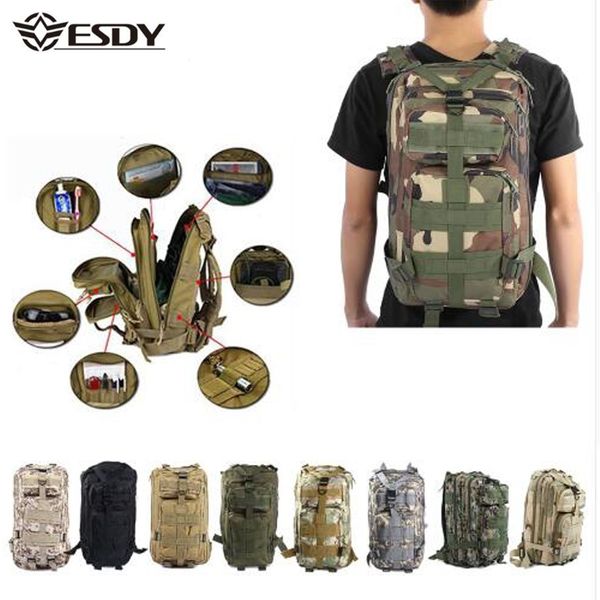 Men Military Tactical rucksack 30L Camouflage Outdoor Sports Walking Campsite Yacht Cups Women Travel Backpacks
Men Military Tactical rucksack 30L Camouflage Outdoor Sports Walking Campsite Yacht Cups Women Travel Backpacks